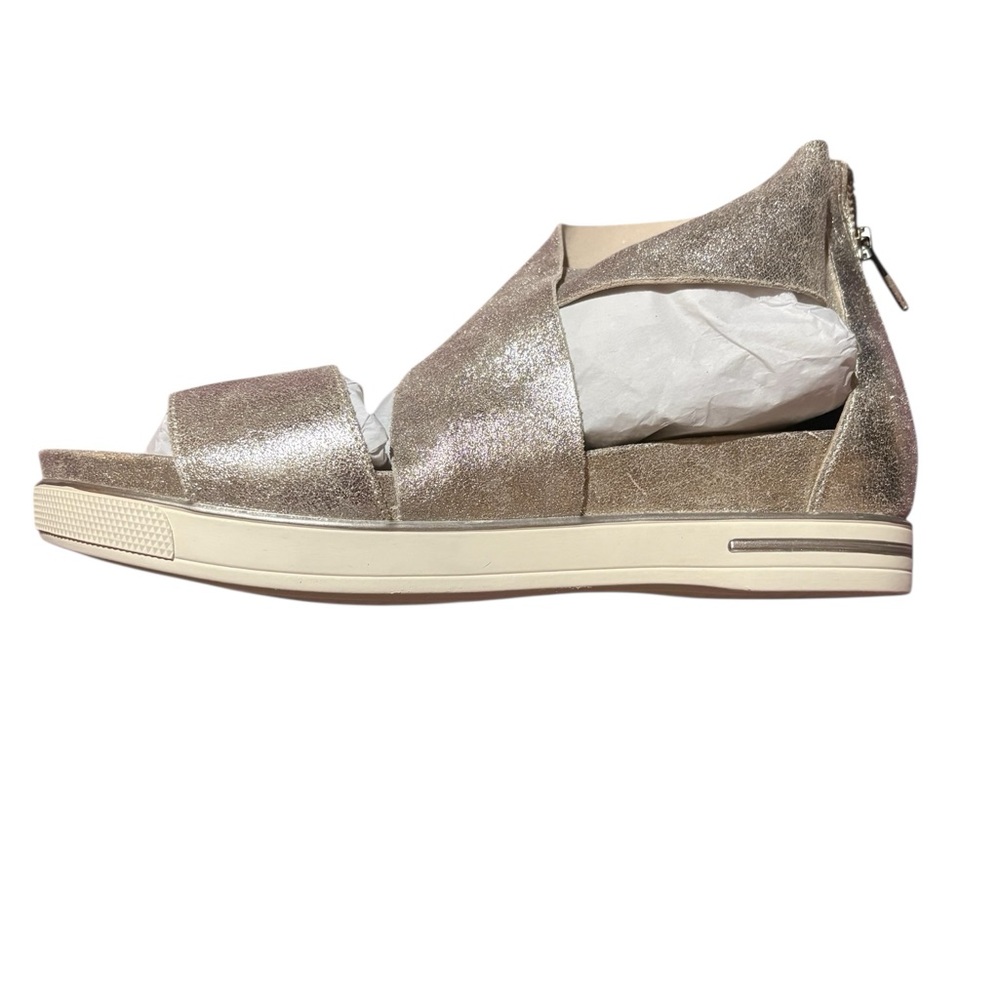 Eileen Fisher Silver Metallic Comfort Sandals Size 11 New Box